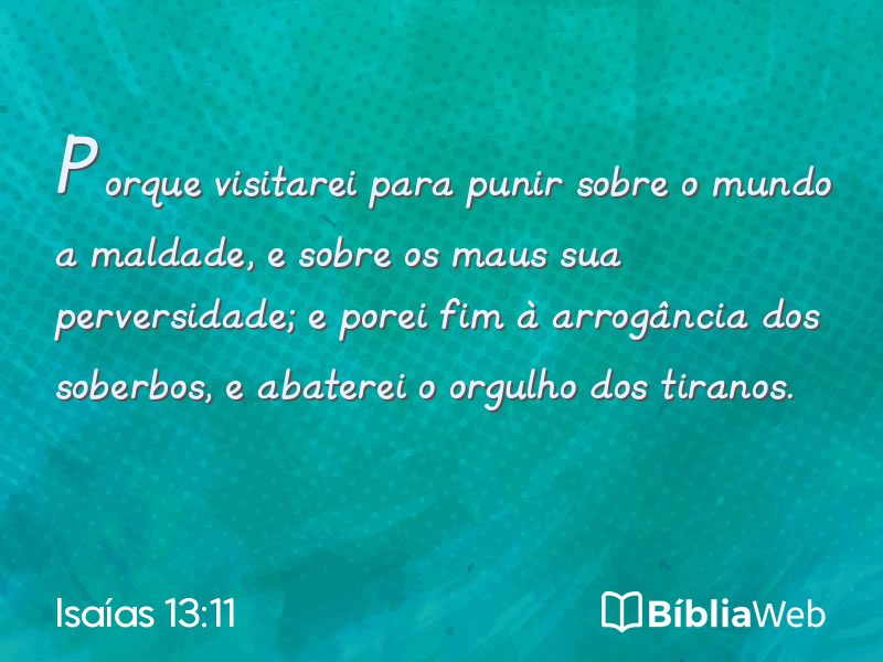 Isaías 13:11 em imagem para compartilhar