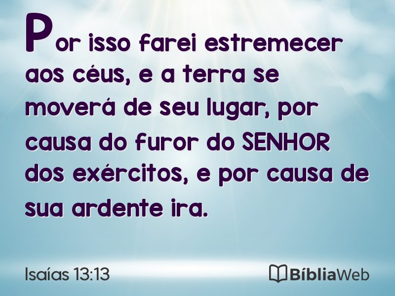 Isaías 13:13 em imagem para compartilhar