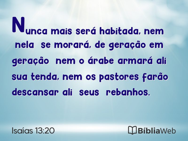 Isaías 13:20 em imagem para compartilhar