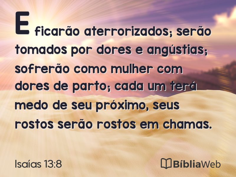 Isaías 13:8 em imagem para compartilhar