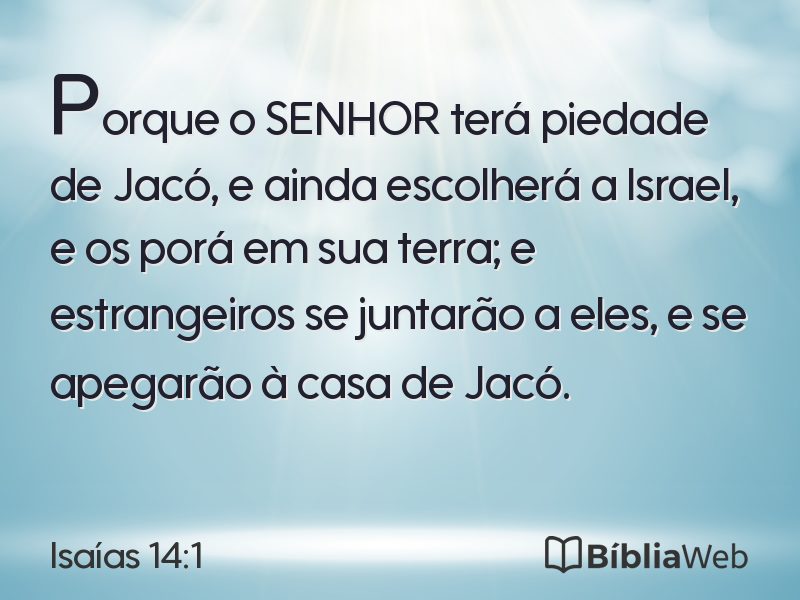 Isaías 14:1 em imagem para compartilhar
