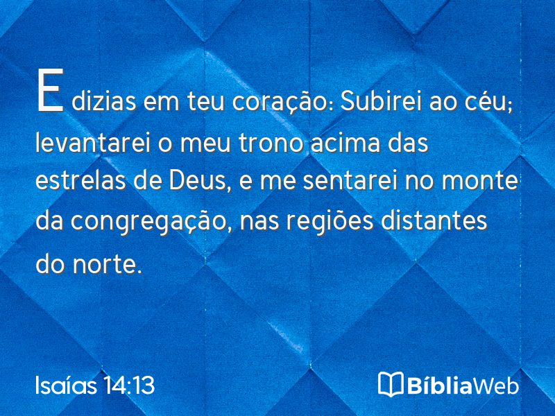 Isaías 14:13 em imagem para compartilhar