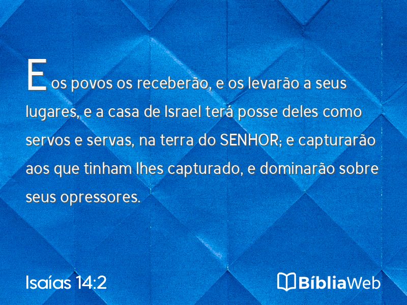 Isaías 14:2 em imagem para compartilhar