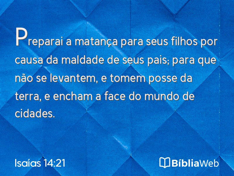 Isaías 14:21 em imagem para compartilhar