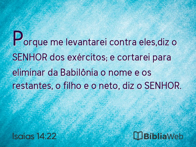 Isaías 14:22 em imagem para compartilhar