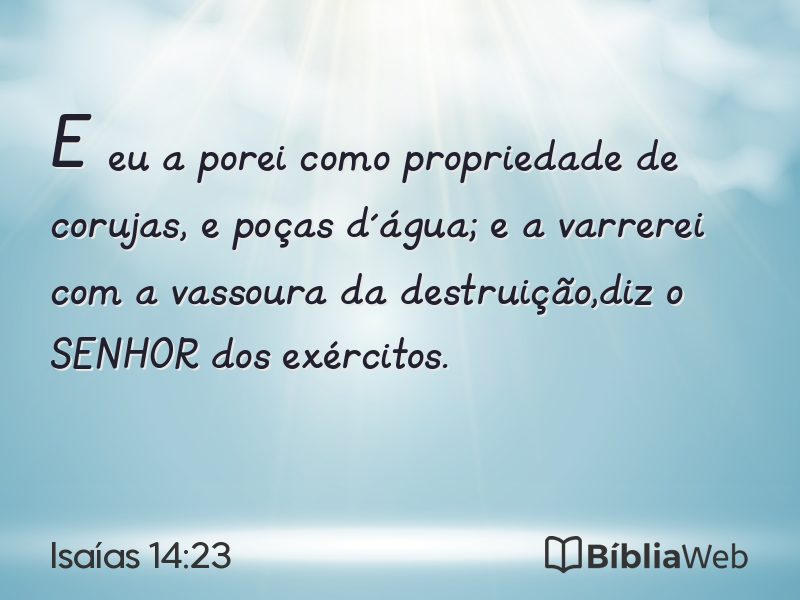 Isaías 14:23 em imagem para compartilhar