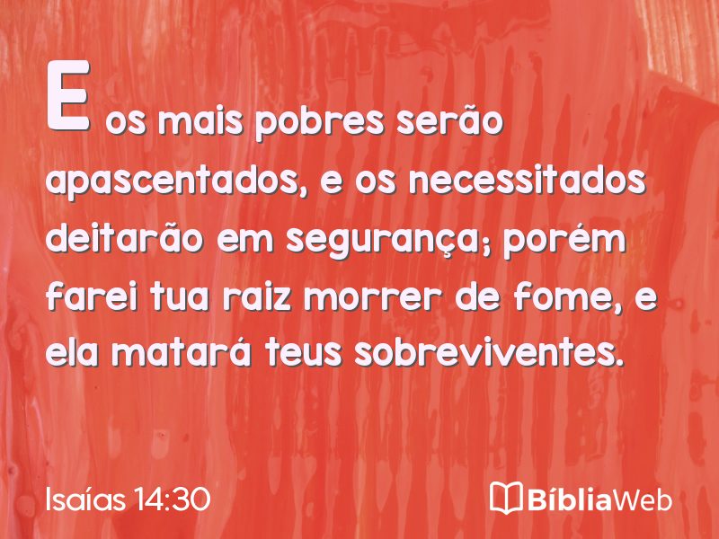Isaías 14:30 em imagem para compartilhar