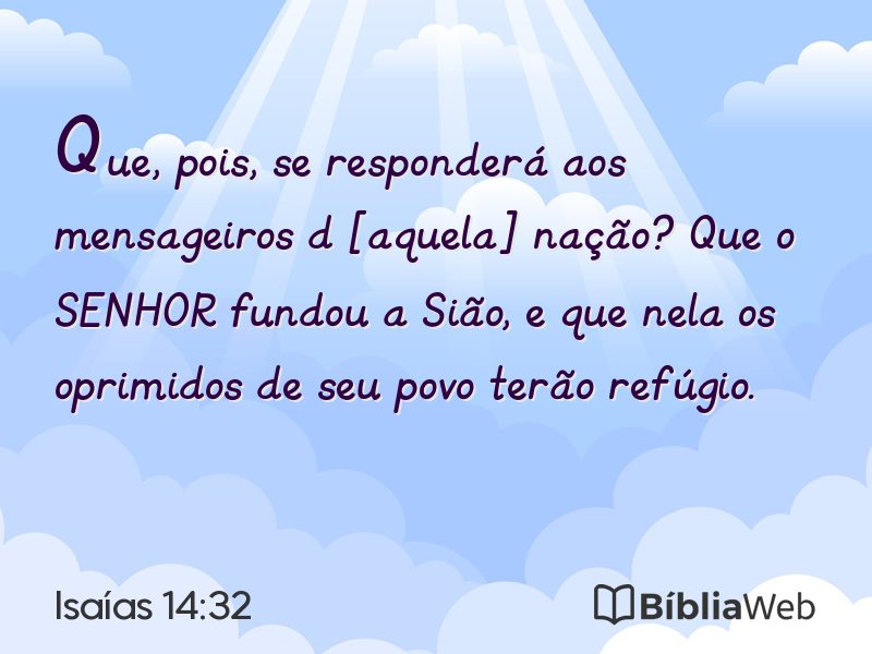 Isaías 14:32 em imagem para compartilhar
