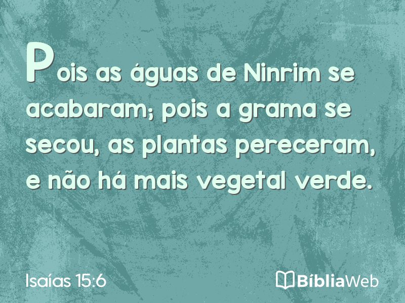 Isaías 15:6 em imagem para compartilhar