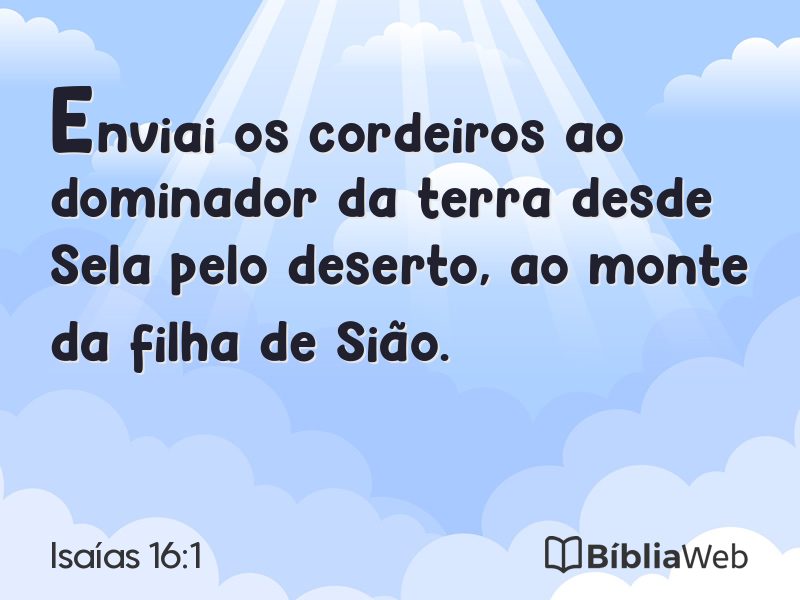 Isaías 16:1 em imagem para compartilhar