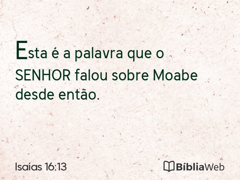 Isaías 16:13 em imagem para compartilhar