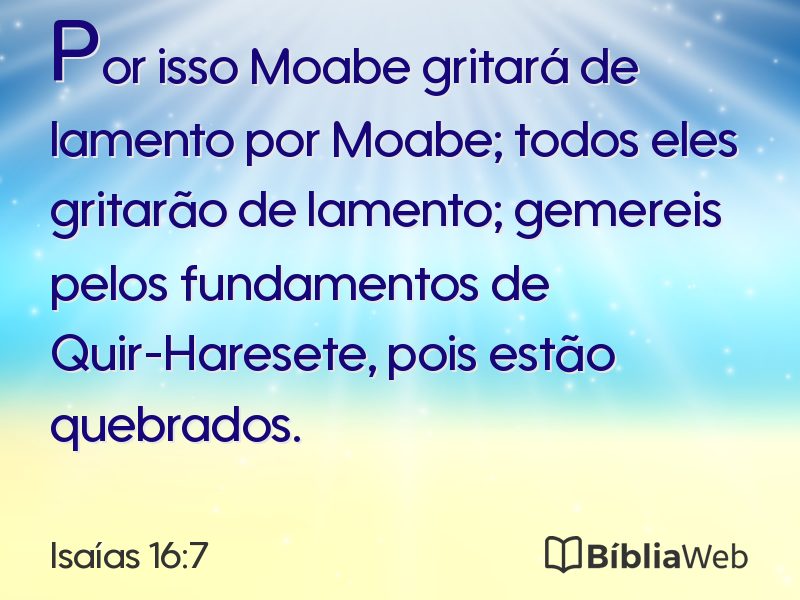 Isaías 16:7 em imagem para compartilhar