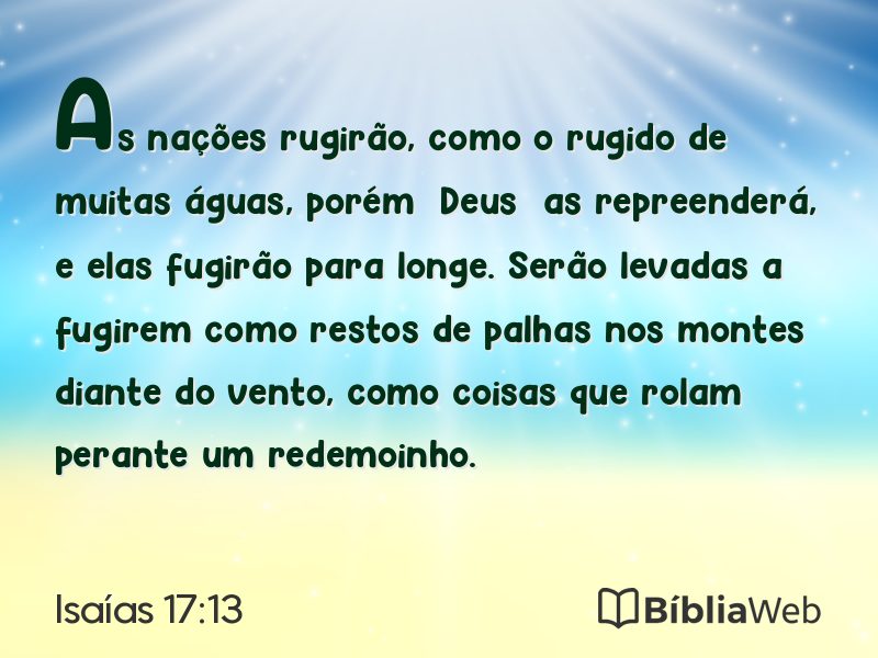 Isaías 17:13 em imagem para compartilhar