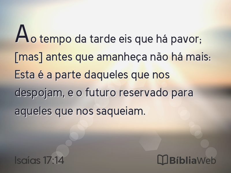 Isaías 17:14 em imagem para compartilhar
