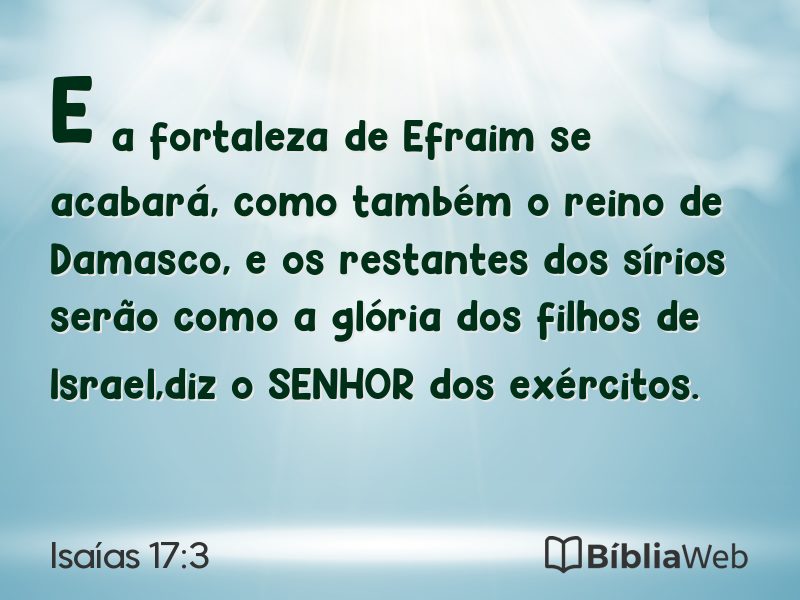 Isaías 17:3 em imagem para compartilhar