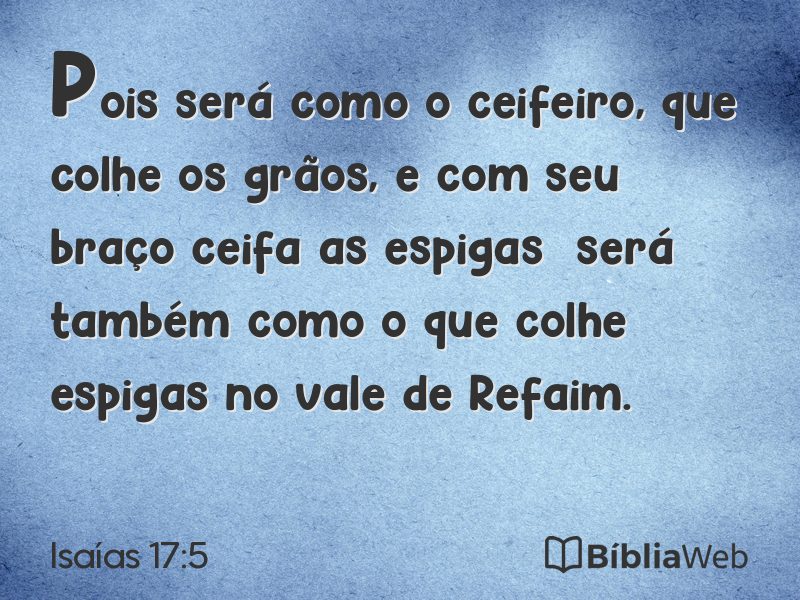 Isaías 17:5 em imagem para compartilhar