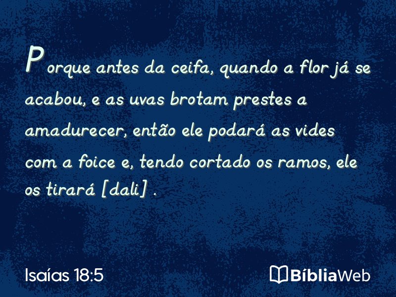 Isaías 18:5 em imagem para compartilhar