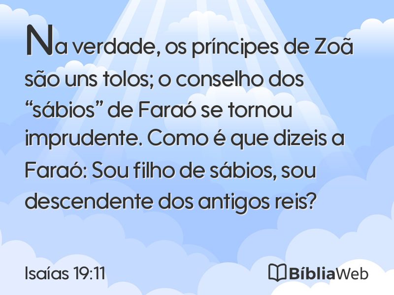Isaías 19:11 em imagem para compartilhar