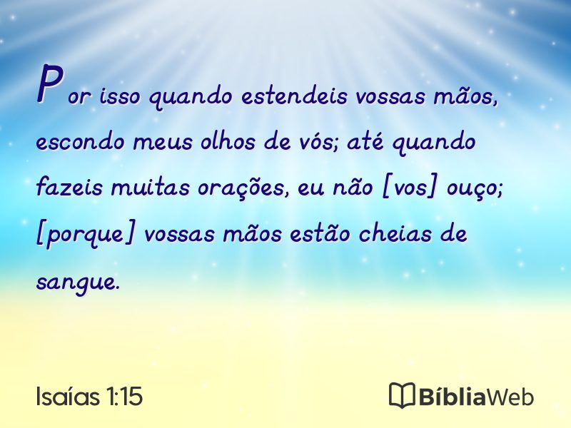 Isaías 1:15 em imagem para compartilhar
