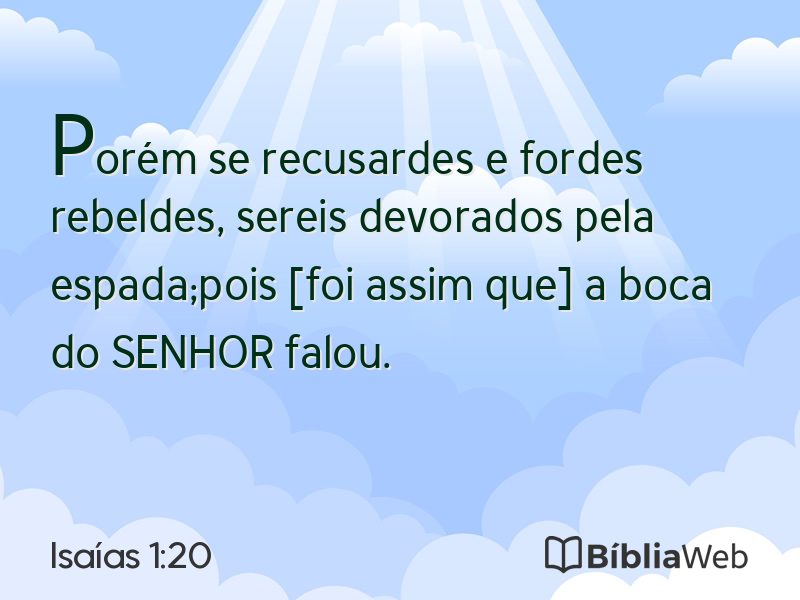 Isaías 1:20 em imagem para compartilhar