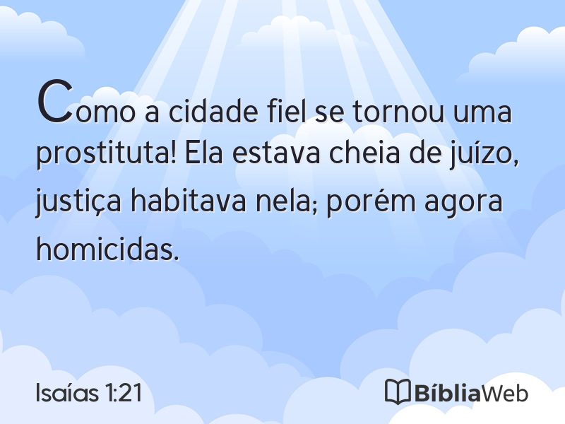 Isaías 1:21 em imagem para compartilhar