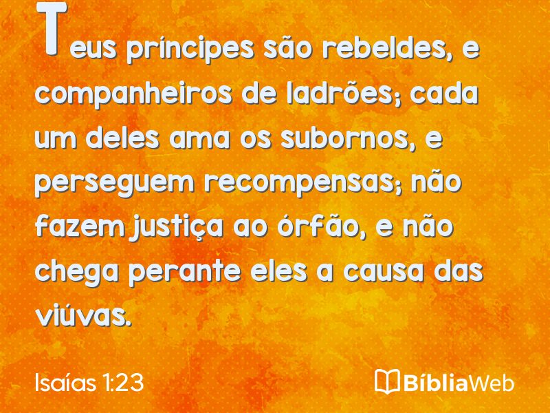 Isaías 1:23 em imagem para compartilhar