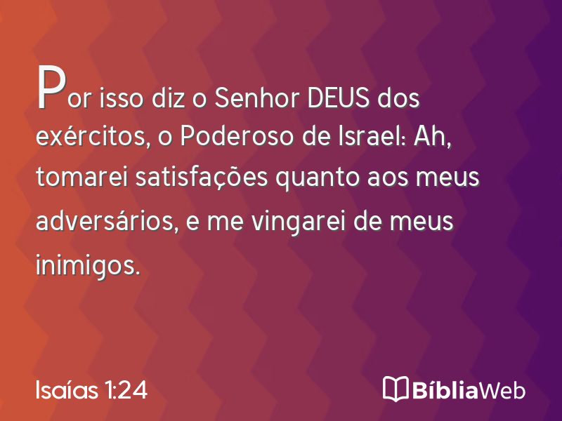 Isaías 1:24 em imagem para compartilhar