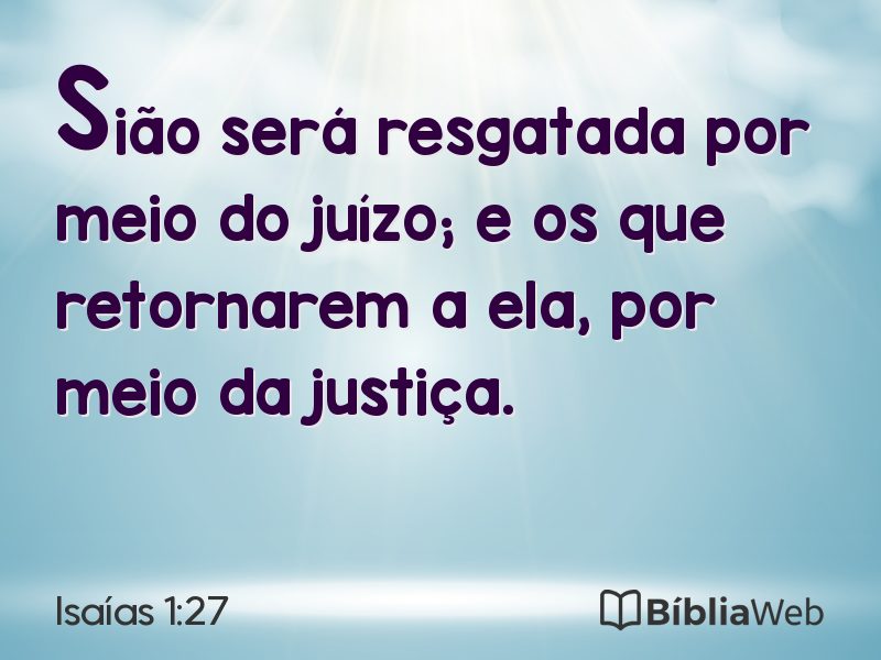 Isaías 1:27 em imagem para compartilhar