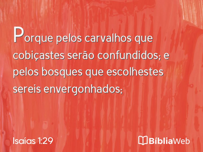 Isaías 1:29 em imagem para compartilhar
