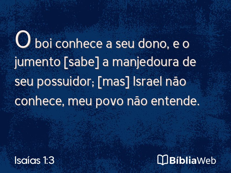 Isaías 1:3 em imagem para compartilhar