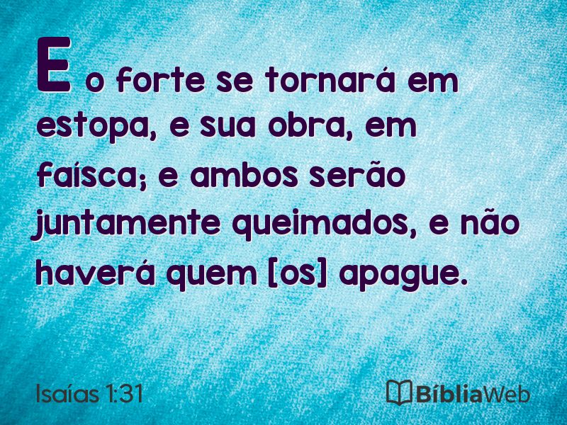 Isaías 1:31 em imagem para compartilhar