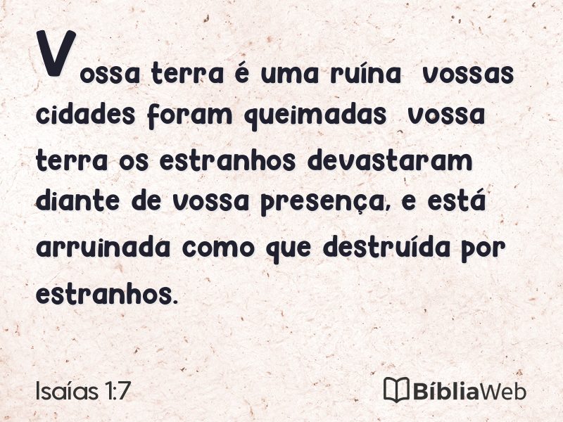 Isaías 1:7 em imagem para compartilhar