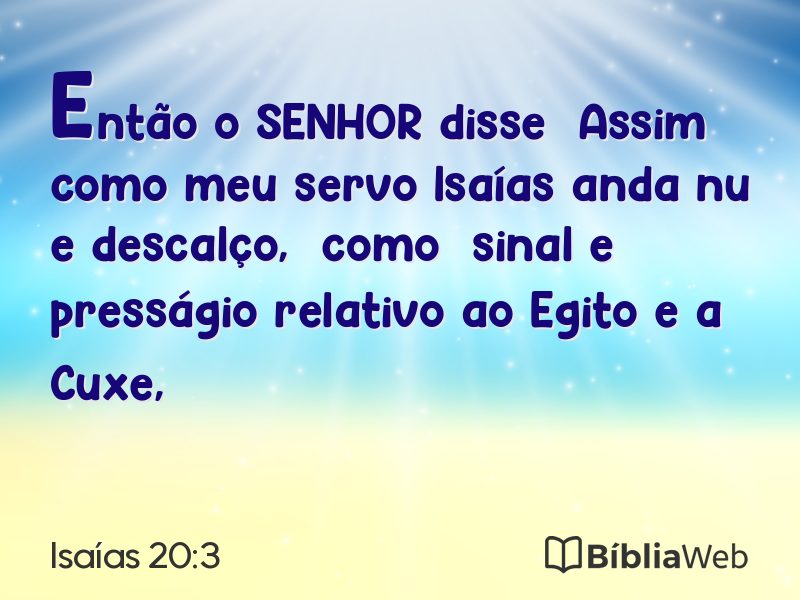 Isaías 20:3 em imagem para compartilhar
