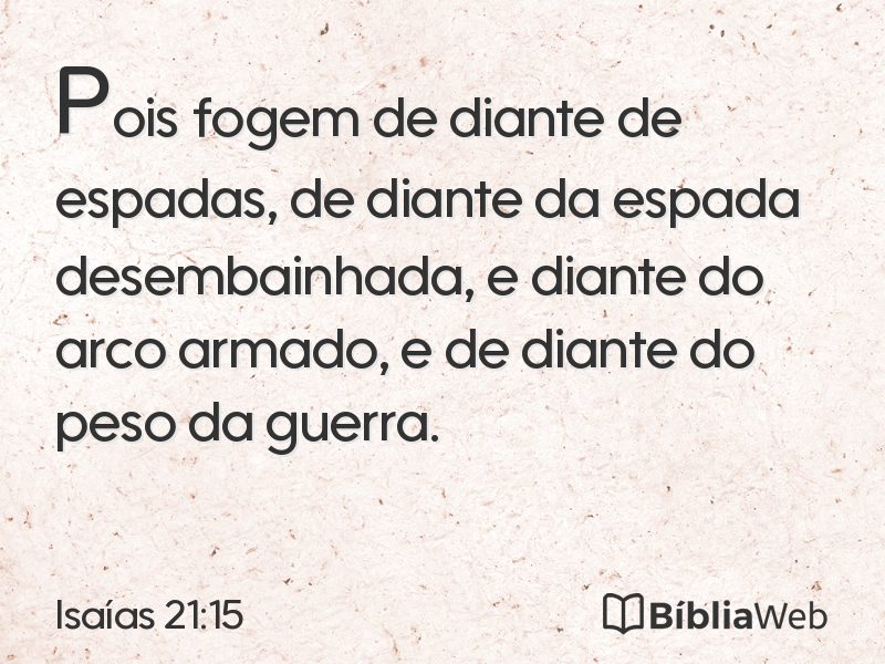Isaías 21:15 em imagem para compartilhar
