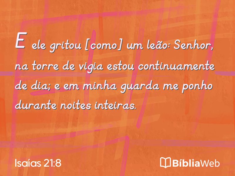 Isaías 21:8 em imagem para compartilhar