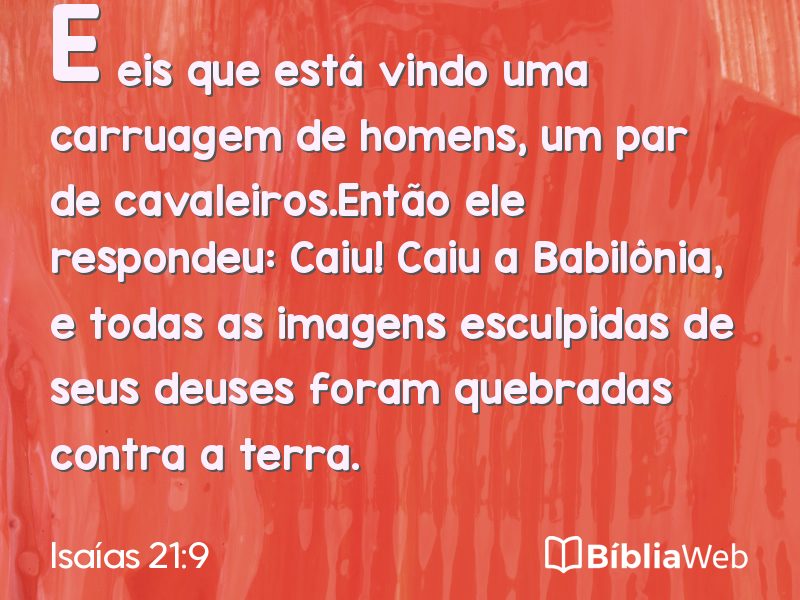 Isaías 21:9 em imagem para compartilhar
