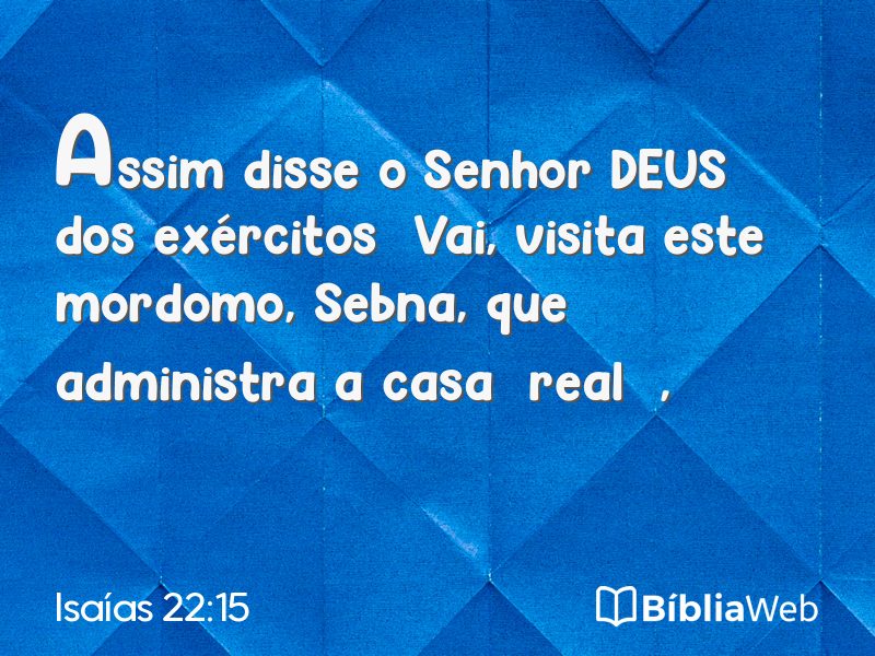Isaías 22:15 em imagem para compartilhar