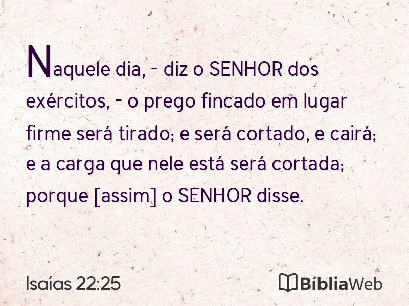 Isaías 22:25 em imagem para compartilhar