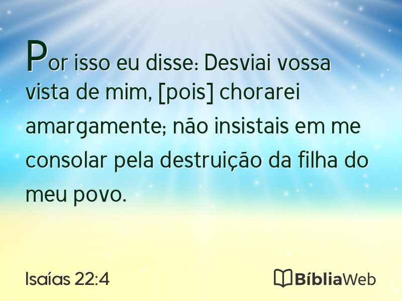 Isaías 22:4 em imagem para compartilhar