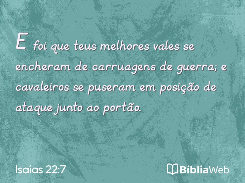 Isaías 22:7 em imagem para compartilhar