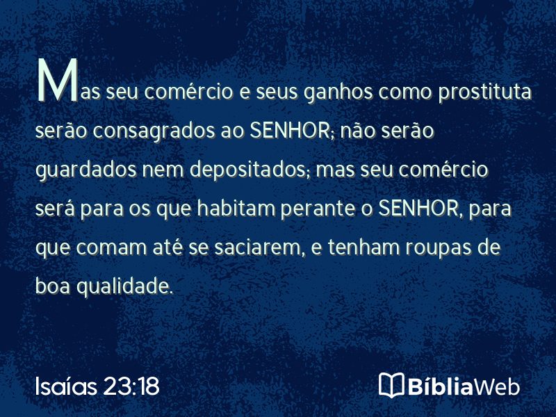 Isaías 23:18 em imagem para compartilhar