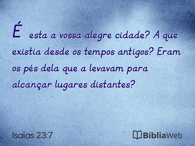 Isaías 23:7 em imagem para compartilhar