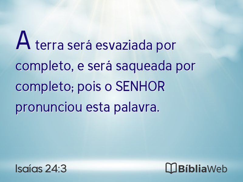 Isaías 24:3 em imagem para compartilhar