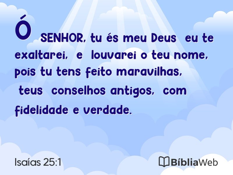 Isaías 25:1 em imagem para compartilhar