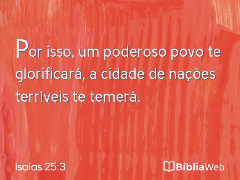 Isaías 25:3 em imagem para compartilhar