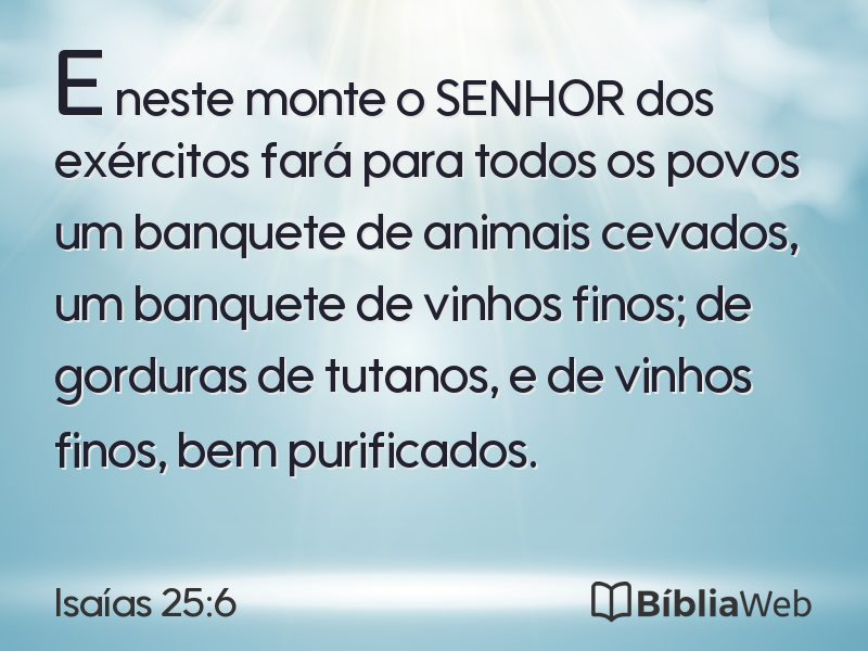 Isaías 25:6 em imagem para compartilhar