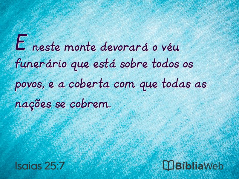 Isaías 25:7 em imagem para compartilhar