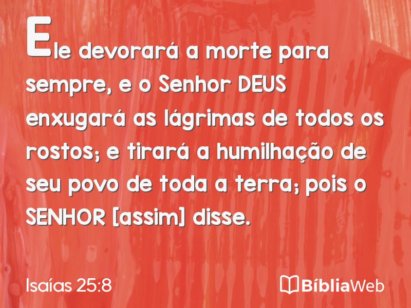 Isaías 25:8 em imagem para compartilhar
