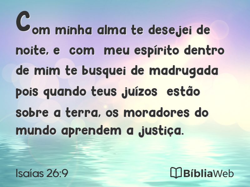 Isaías 26:9 em imagem para compartilhar