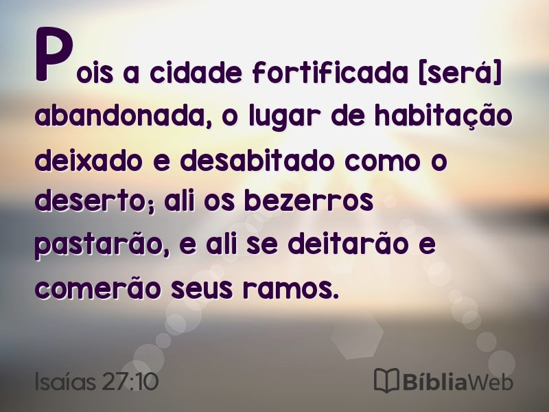 Isaías 27:10 em imagem para compartilhar